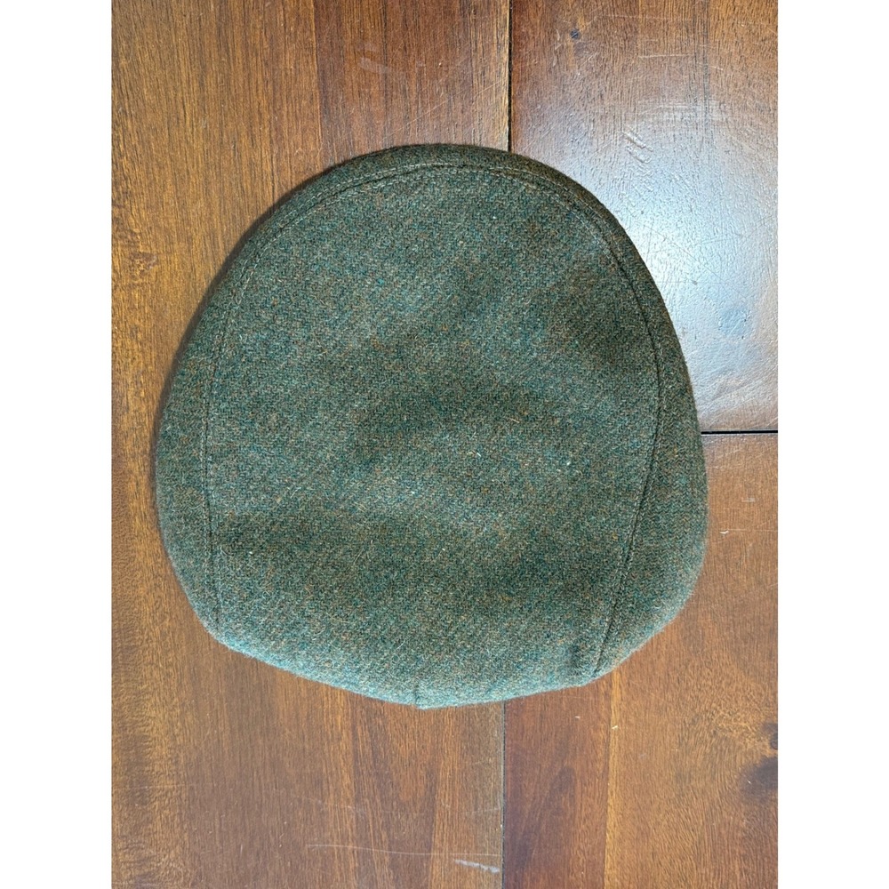 Vtg Carriglen Flat Cap Green 100% Wool Hand Tailored England Tweed Newsboy Hat - Picture 2 of 8